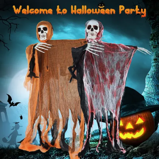 3 Pack Halloween Grim Reapers Decorations - Black {3}