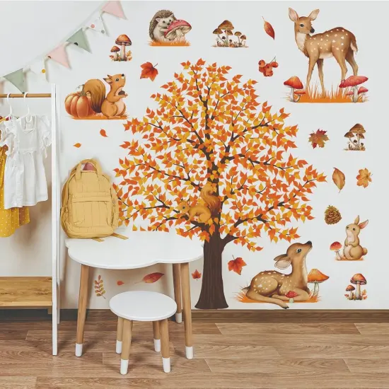 Large Autumn Fall Wall Decals - Maple Tree {2}