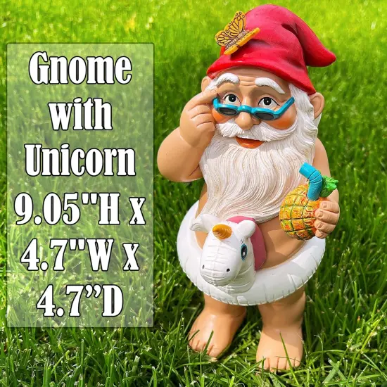 Garden Gnome with Unicorn - 9 Inch {2}