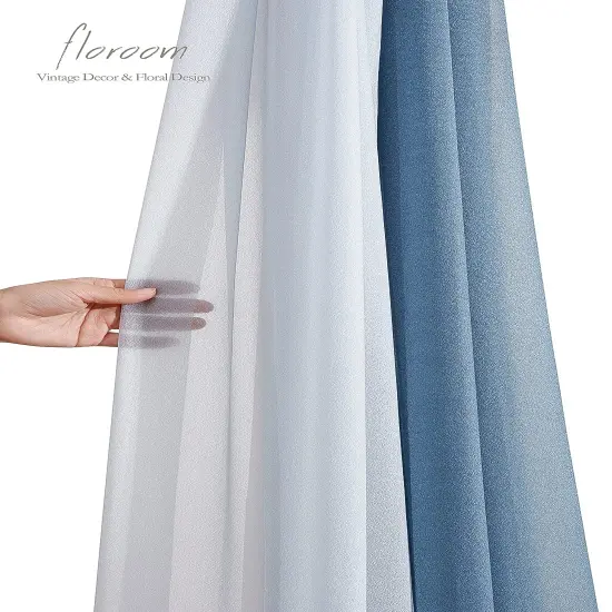 Wedding Arch Draping Fabric 3 Panels 20Ft Chiffon Fabric Drapes Arbor Drapery Wedding Ceremony Reception Swag Decorations (Dusty Blue +Powder Blue +White) {3}