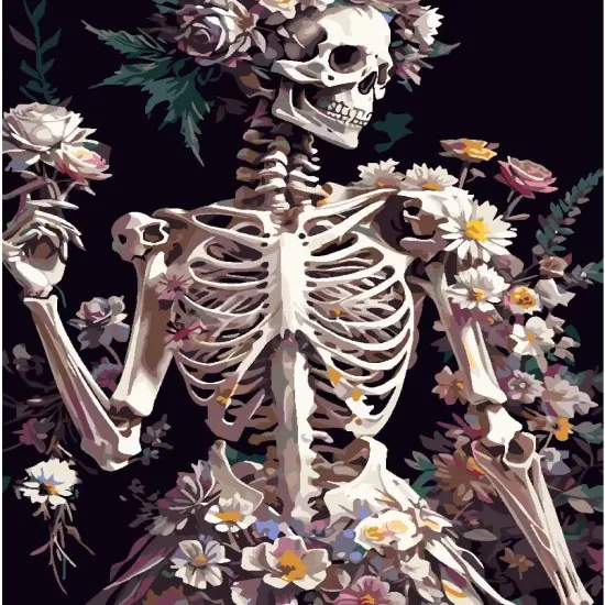 Skeleton Paint by Numbers Kit for Adults {1}