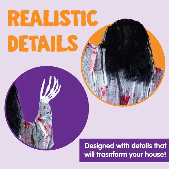 47" Halloween Climbing Zombie Decoration with Bloodstains {2}