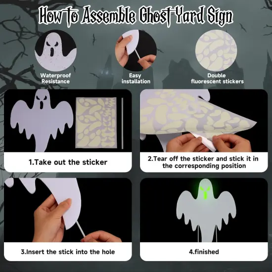 6PCS Halloween Outdoor Decorations Yard Signs Stakes {5}