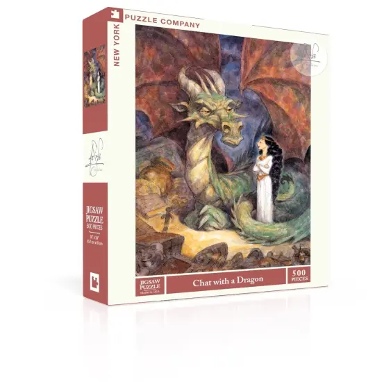 New York Puzzle Company Chat with a Dragon 500 Piece Piece Jigsaw Puzzle {2}