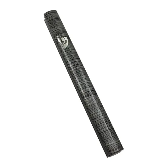 Aluminum Mezuzah Textured BLK with Silver Shin {2}
