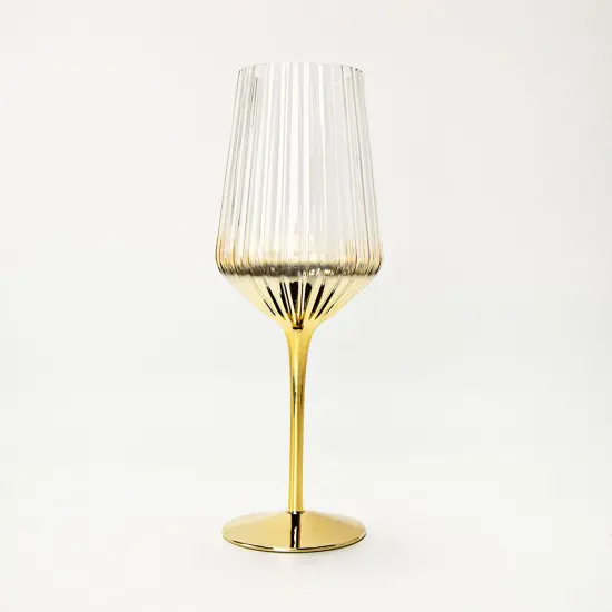 Gold Stained Stem Glasses 6pk {1}