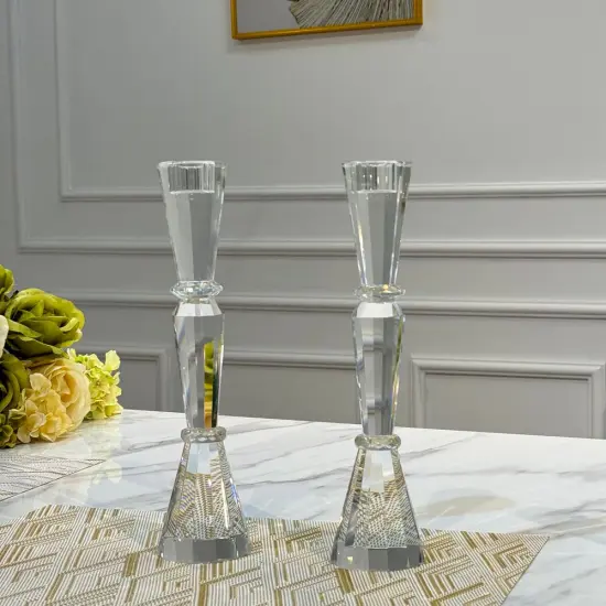 TallElegant Crystal Candlesticks {1}