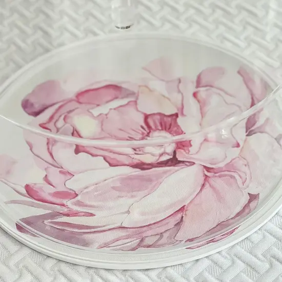 Lucite & Leatherette Flower Cake Dome {4}