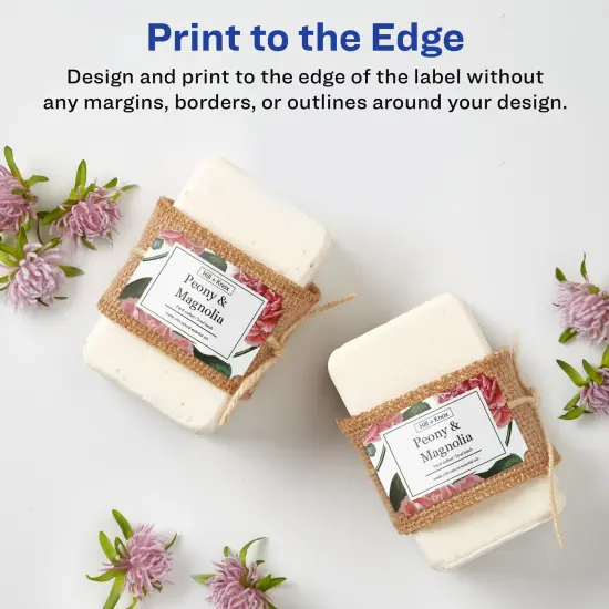 Avery Glossy White Rectangle Scalloped Labels with Sure Feed, 2" x 3" {3}