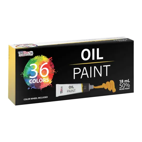 Professional 36 Color Set of Art Oil Paint in Large 18ml Tubes - Rich Vivid Colors for Artists, Students, Beginners - Canvas Portrait Paintings {5}