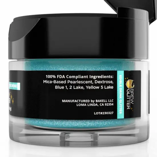 Brew Glitter - Teal Edible Drink Glitter (4g, x1 Flip-Cap Jar) for Beer, Cocktails and Beverages {6}