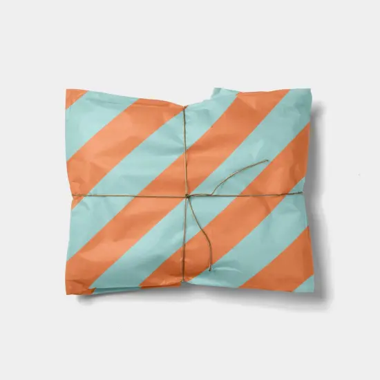 Orange and Aqua Stripe Gift Wrap {1}