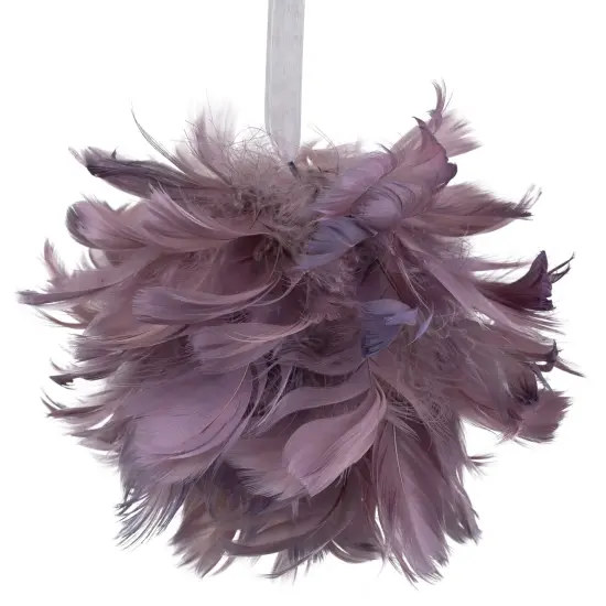 Northlight Feathered Christmas Ball Ornament - 5.5" - French Lilac Purple {7}