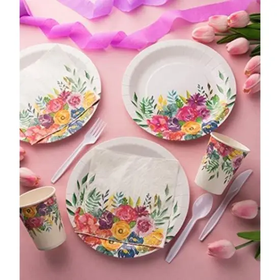 Juvale 80 Pack Vintage Disposable Floral Party Plates, 9 Inches, Ideal for Tea Parties, Weddings, Bridals, Baby Showers, Outdoor Lunch White {2}