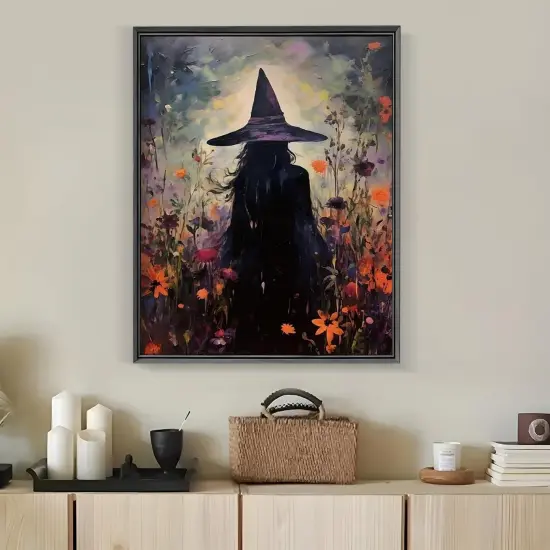 Halloween Witch Flower Diamond Painting Kits for Adults, 5D Diamond Art Kits,11.8x15.7 Inch {3}