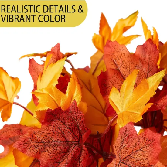 4PCS Fall Decor Maple Leaves Stems Artificial {2}