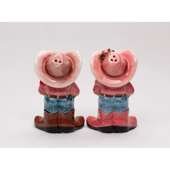 Ceramic Cowboy and Cowgirl Frog Salt and Pepper Shakers, Frog Lover Gift, Farmhouse Kitchen Decor, Gift for Her {4}