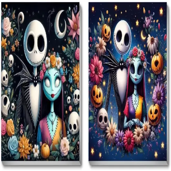 2 Pack Framed Paint by Number - Halloween - 8x8inch {1}