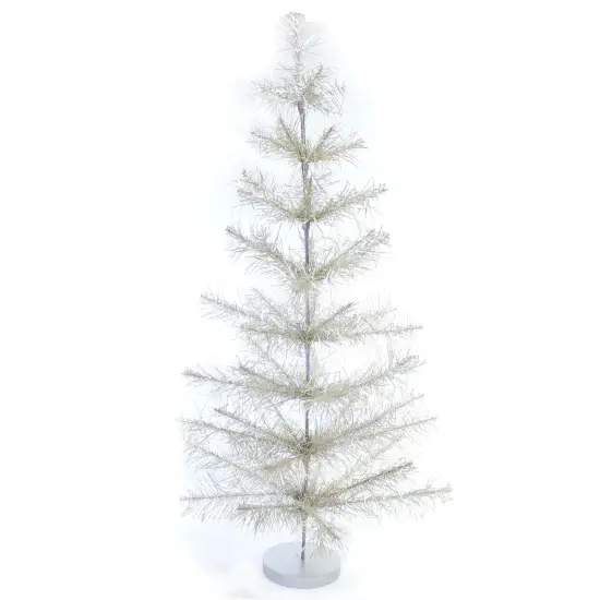 Cody Foster 37.0 Inch Silver Mylar Tabletop Tree Christmas Decorative Tree , Christmas Decor 3 Ft Elegant Christmas Classic {1}