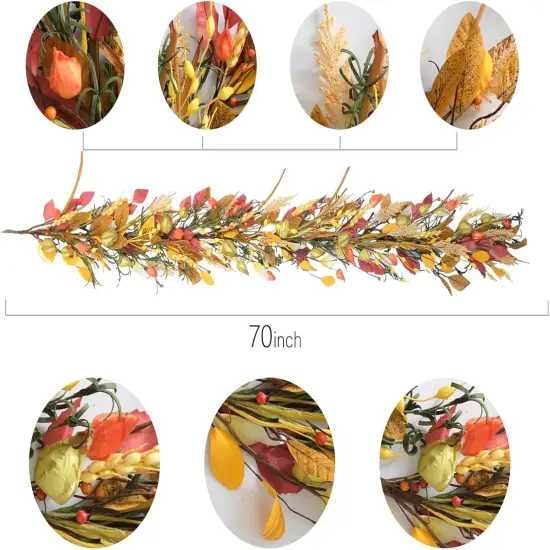 Fall Garland Artificial Eucalyptus Garland with Flowers {2}