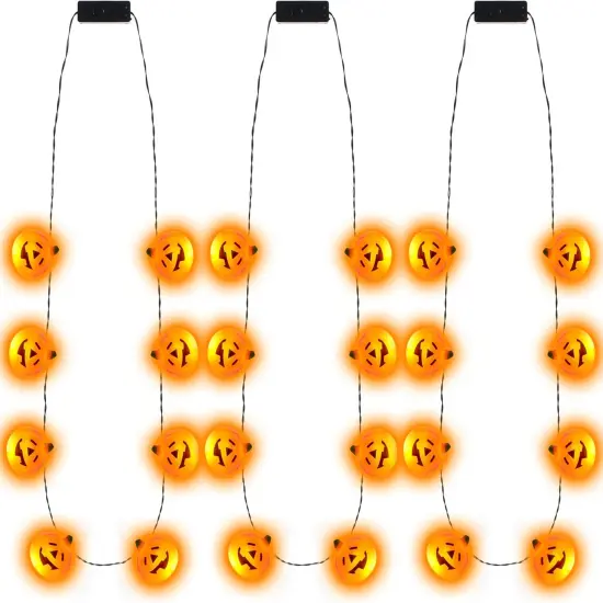 3 Pcs Halloween Necklace Pumpkin {1}