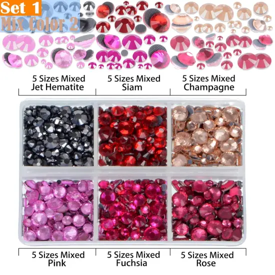 10000pcs Hotfix Flatback Rhinestones with Tweezers and Pen - 24 Mixed Color {4}