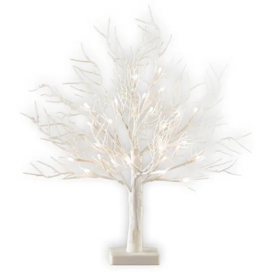 Collections Etc Lighted LED Frosted White Tabletop Tree {2}