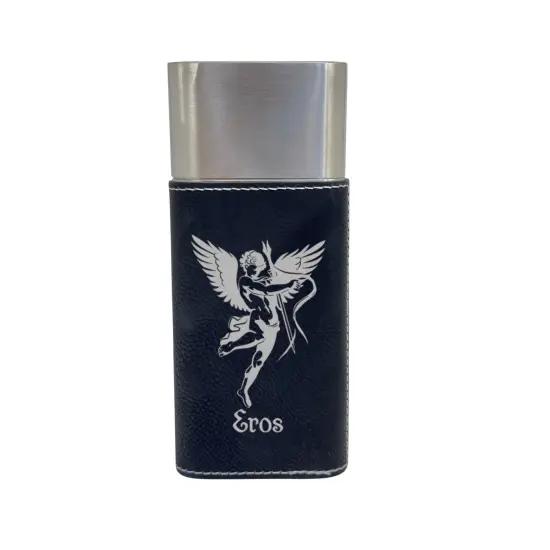 Cigar Case with Cutter - Eros God of Love - Leather Rustic/Silver {3}