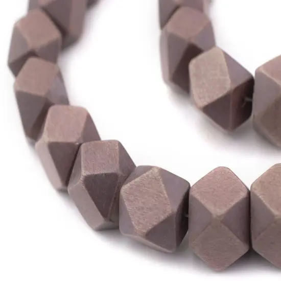 The Bead Chest Brown Cornerless Cube Wood Beads: 15mm Diamond Cut Natural Organic Beads for Jewelry Making {1}