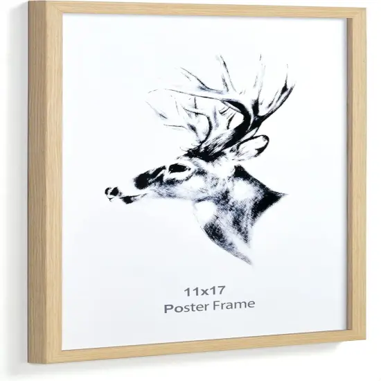 11x17 Wood Picture Frames Set of 4, Natural Solid Oak Wood Frame 11x17 for Poster and Wall Gallery, Wall Mount (4 pack, Oak) {2}