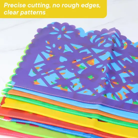 5 Packs Mexican Party Decoration, 90 Feet Plastic Papel Picado Fiesta Banner Cinco de Mayo Garland {2}