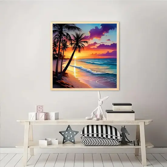 5D Coconut Tree Beach Diamond Art Kits for Adults {4}