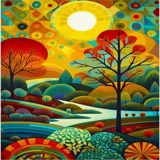 Diamond Painting Kits for Adults, 5D DIY Diamond Art Kits for Beginners, Full Drill Diamond Painting Kits for Home Wall Decor, Stained Glass Landscape, 12x16 Inch {1}