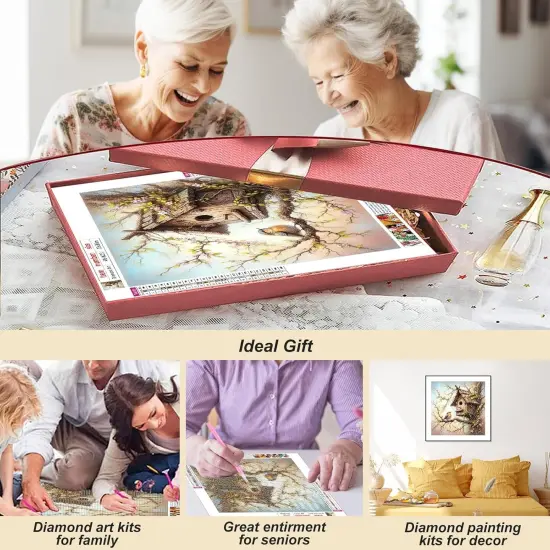 Bird Diamond Painting Kit for Adults, 5D Landscape Diamond Art Beginners - DIY Full Diamond Dot Gem Art Paintings, Suitable Gifts, and Home Decoration Crafts，12x12Inch {3}