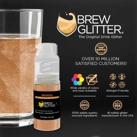 Brew Glitter - Bronze Edible Drink Glitter (4g, Mini Spray Pump) for Beer, Cocktails and Beverages {2}