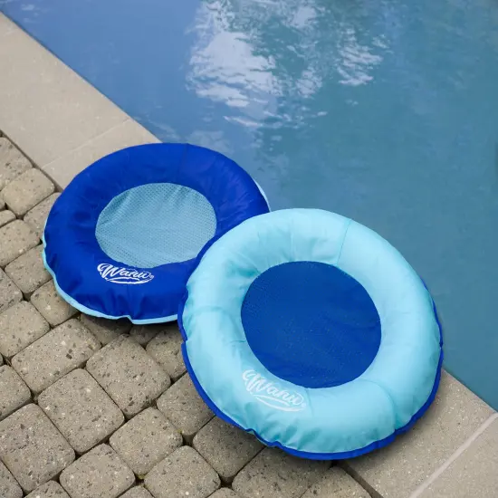 Wahu Hydro Pod Versatile Pool Float with Carrying Bag, 21" Round Portable Pool Float for Adults and Kids Ages 8+, Light Blue/Blue {3}
