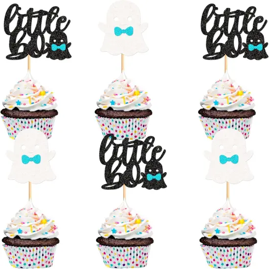 Halloween Little Boy Ghost Cupcake Toppers {1}