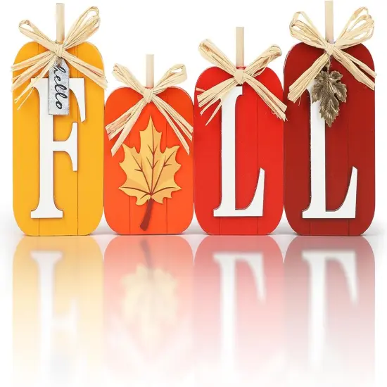 Fall Wooden Signs Table Decor {1}