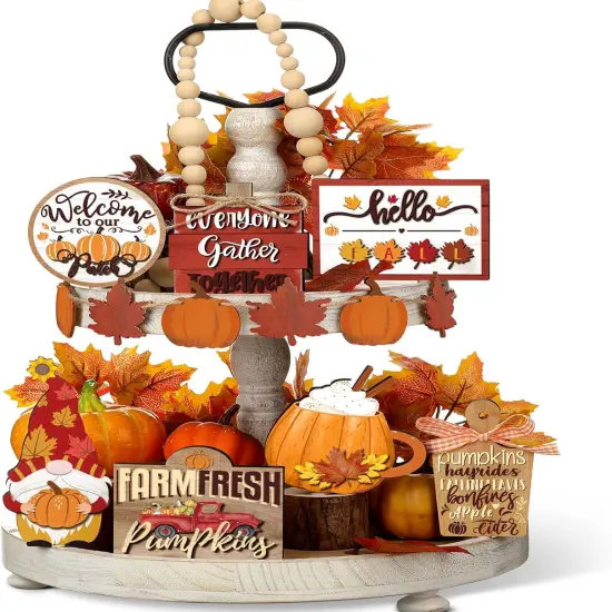 Set of 15 Pumpkins Farmhouse Fall Table Decor {1}