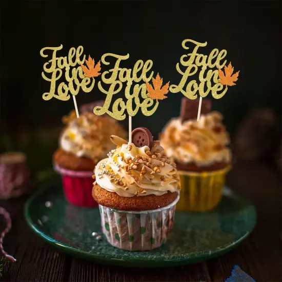 24 Pack Fall in Love Cupcake Toppers {3}