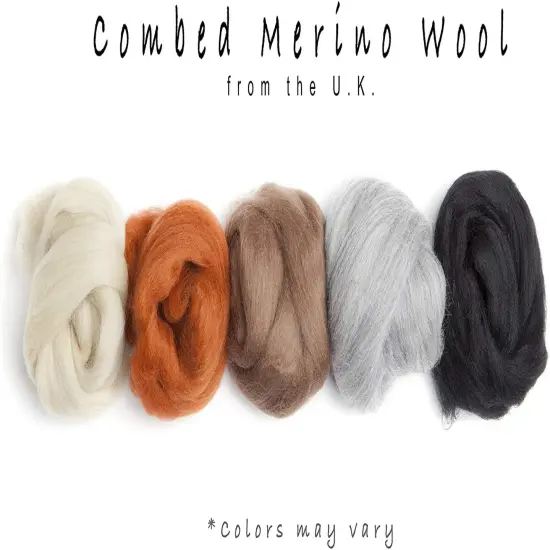 Complete Needle Felting Craft Starter Kit for Beginners, Premium Tools and Supplies, 17 Colors Wool, 6 Needles Color Coded, Wool Felting Pad, Leather Finger Guards, Storage Case {3}