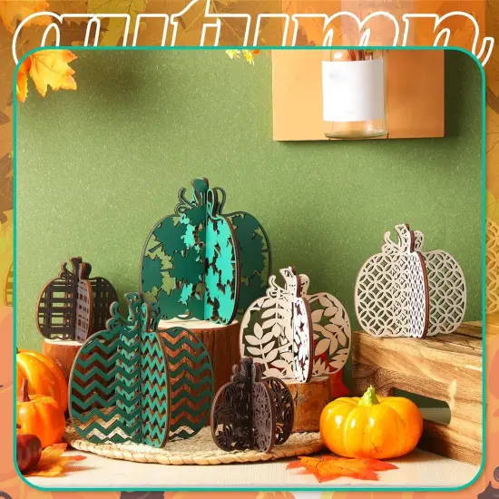 12 Pcs Fall Pumpkin Tabletop Decor {2}