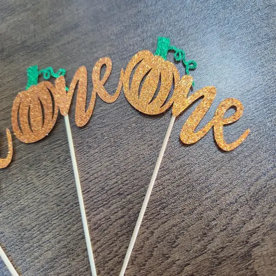 24PCS Orange Glitter Little Pumpkin {4}