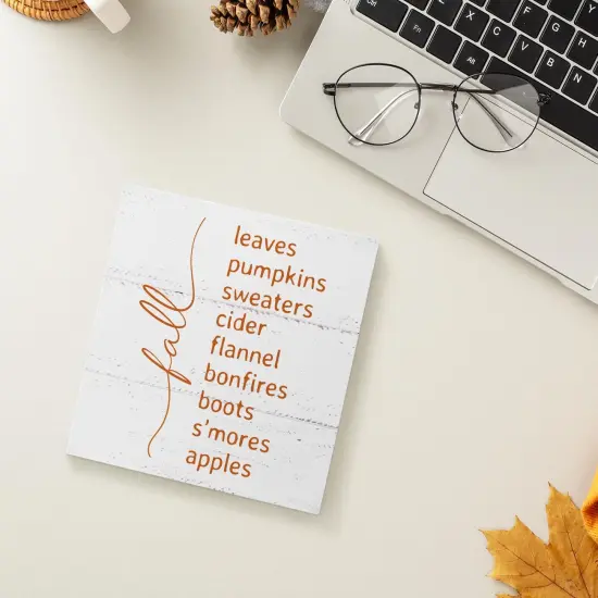 Fall Wooden Box Sign Tabletop Decor {5}