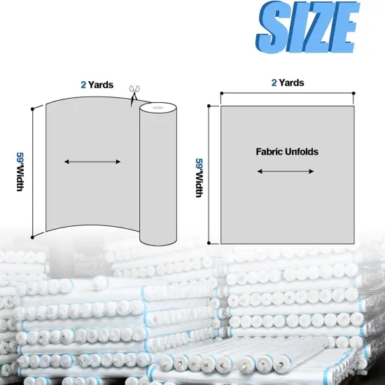 2 Yard White Cotton Fabric - 59 Inches Wide {3}