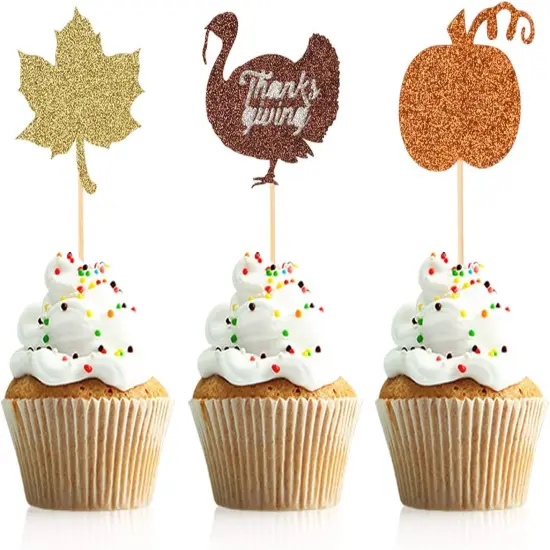 36 Pcs Thanksgiving Cupcake Toppers {1}
