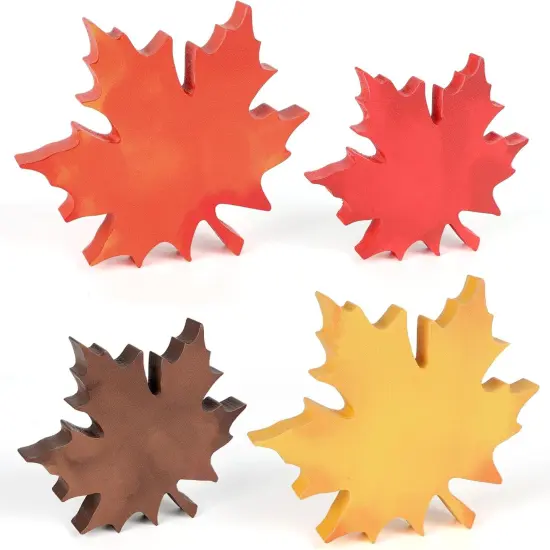 Wooden Fall Leaves Table Decorations {1}
