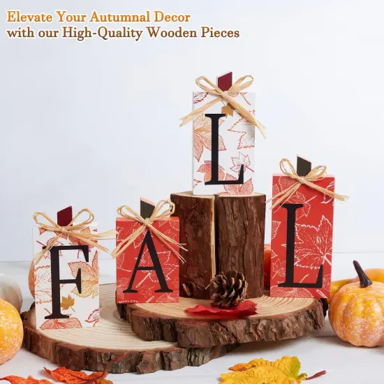 Wooden Signs Table Fall Decor {2}