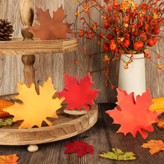 Wooden Fall Leaves Table Decorations {3}