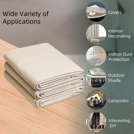 Canvas Fabric, Premium 10oz Natural Cotton Duck Canvas Fabric 62'' 1Yd (60 x 36 inchs) {3}